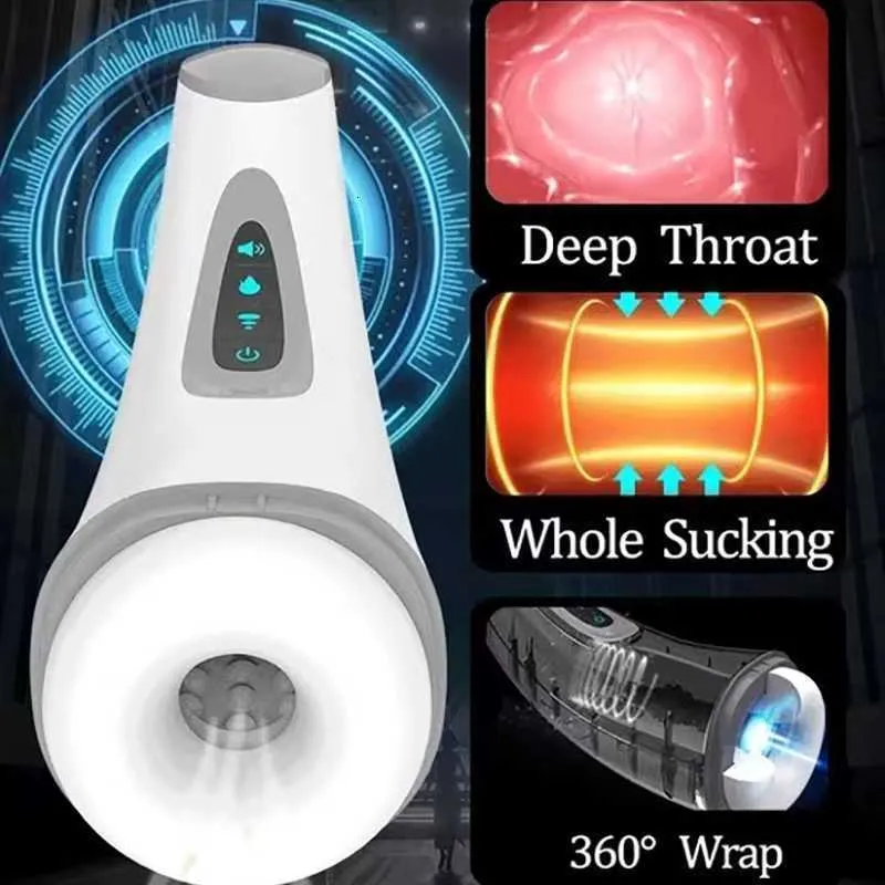 Sex Toys Massager Real Air Sucking Heat Male Masturbator Automatisk vakuum Erotisk oral avsugning Cup Toys For Men Masturbation Products