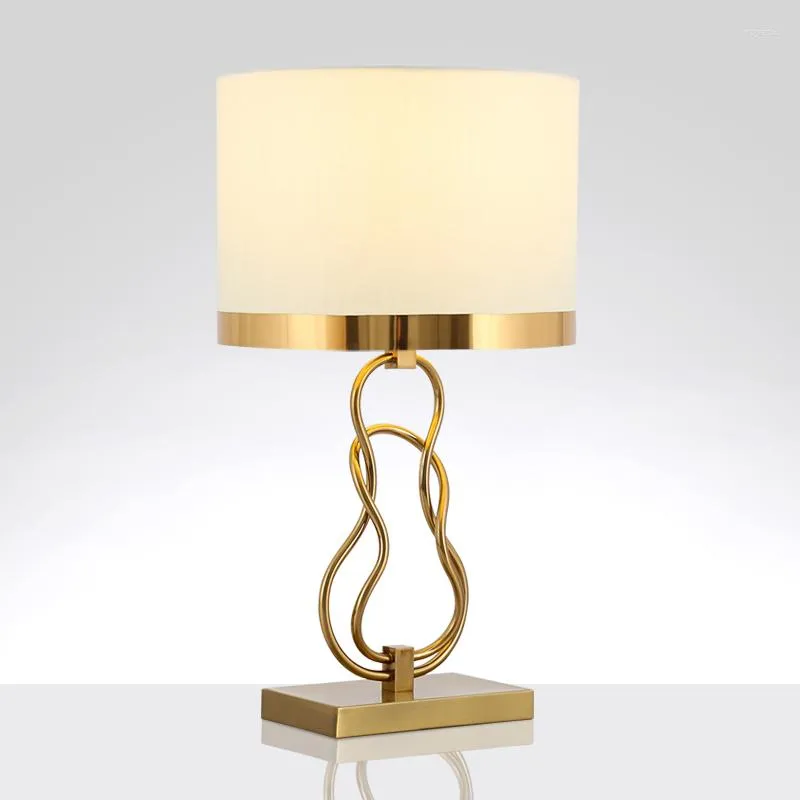 Bordslampor modern tvinnad linje gyllene lamp mat bar räknare art deco vardagsrum sovrum kök hem belysning fixturer