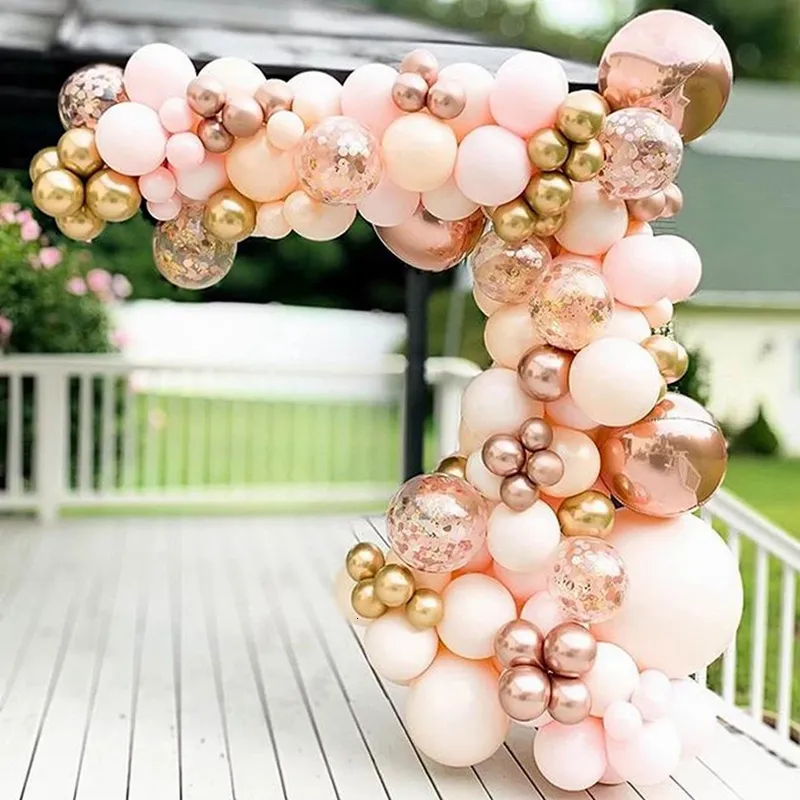 Other Decorative Stickers Macaron Pink Balloon Garland Arch Kit Wedding Birthday Party Decoration Kids Globos Rose Gold Confetti Latex Ballon Baby Shower dv 230110