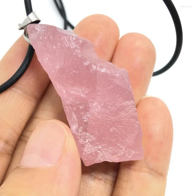 Ciondolo per esemplari minerali in pietra grezza di cristallo naturale giallo bianco rosa