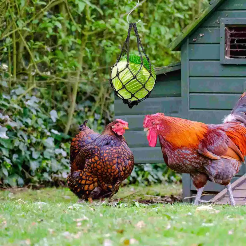 Sacs de rangement Funny Chicken Parrot Net Bag Pet Hanging Feeder Poultry Foraging