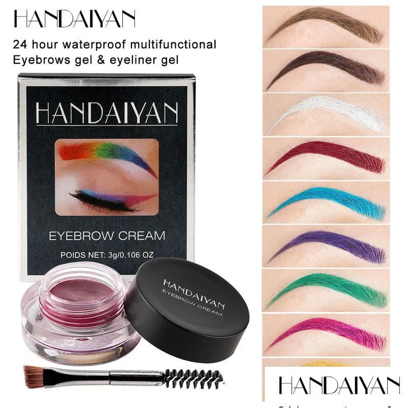 Augenbrauenverstärker Handaiyan Color Pomade Eyeliner Super wasserfest, langlebig, leicht zu tragen, nicht entfärbend Mti Makeup Brows Cream Ge Dhwlu