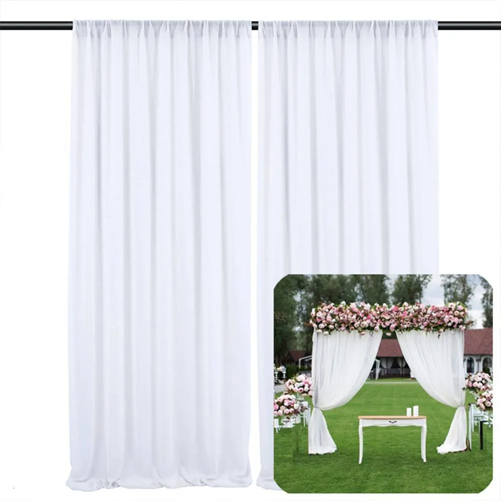 Other Event Party Supplies 1pc2pcs Elastic Chiffon Outdoor Drapery For Wedding Decoration Stage Background Cloth Gauze Curtain 230110