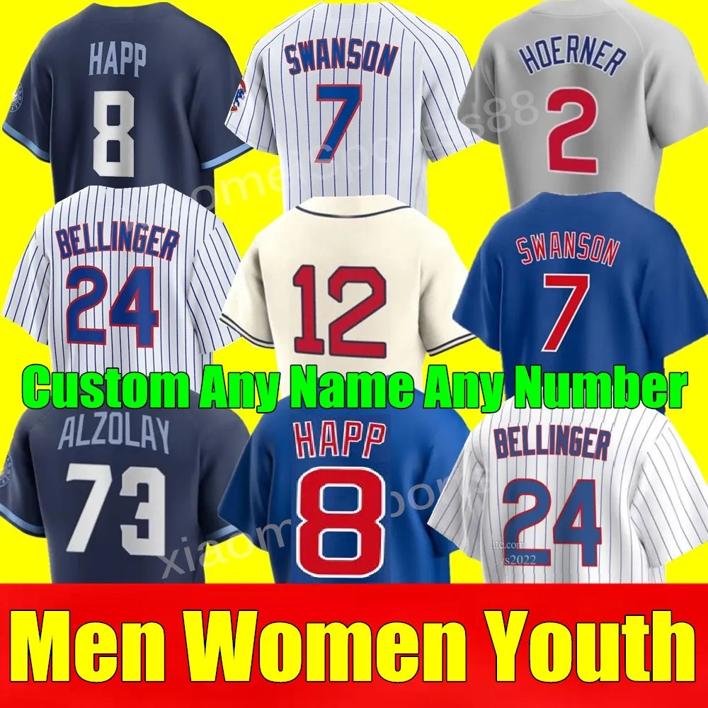 S-4XL Dansby Swanson Cody Bellinger Trikot Seiya Suzuki Chicagos Nelson Veazquez Nick Madrigal Marcus Stroman Willson Cubs Ian Happ Jason Männer Frauen Jugend Baseball