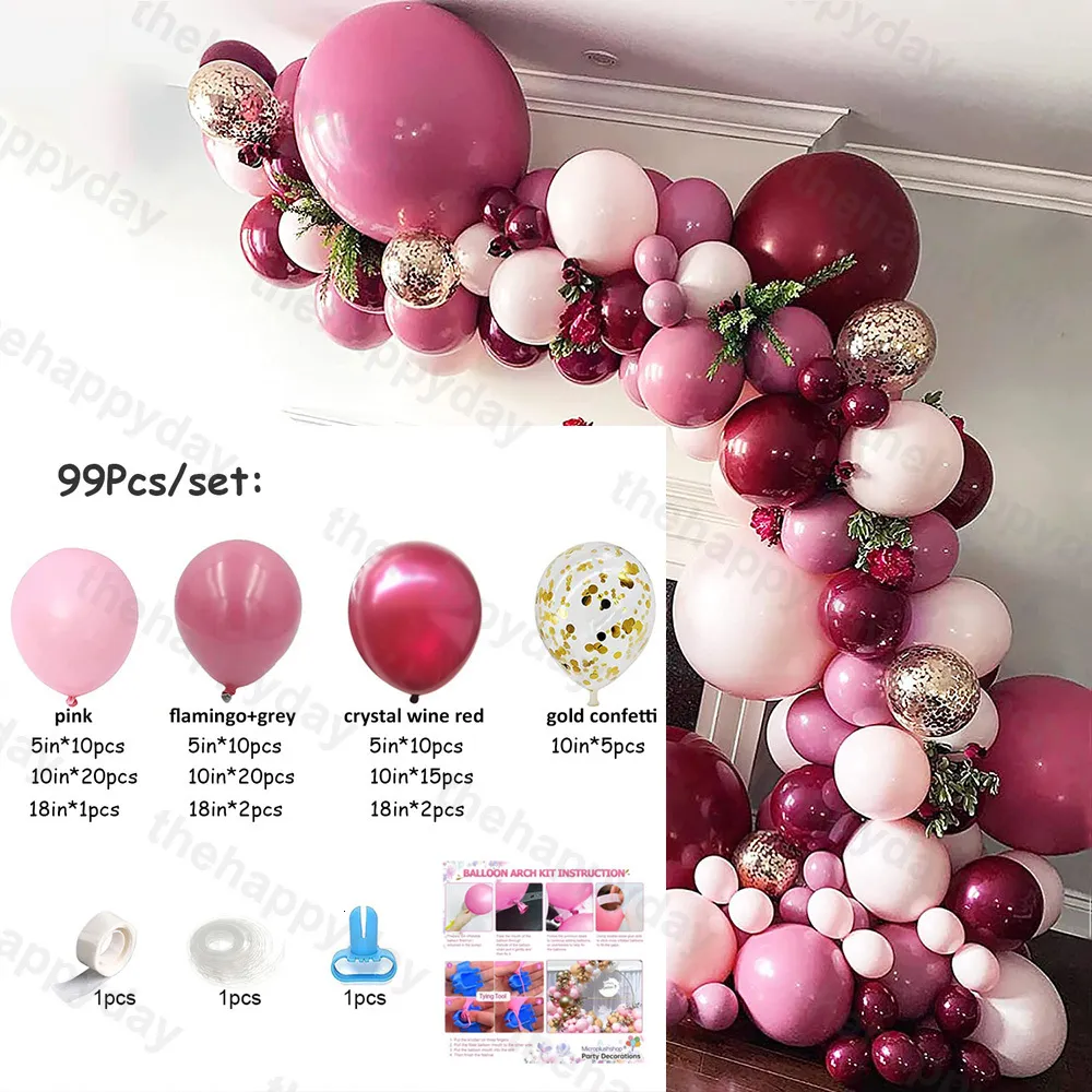 Kit De Arco De Guirnalda De Globos Burdeos, Rojo Vino Y Dorado Con  Pegatinas Decorativas Para Fiestas Y Celebraciones De 8,74 € | DHgate, image size:1000x1000