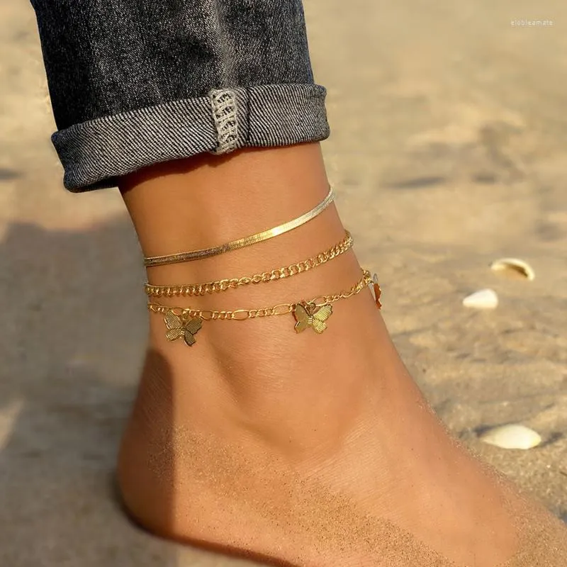 Anklets Retro Simple Snake-shaped Chain Anklet Girls Bohemian Beauty Leg Bracelet Beach Jewelry