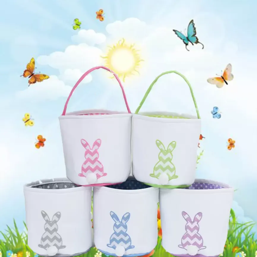 5 Styles Easter Bunny Påsar Festlig plysch Rabbit Tail Basket Cute Egg Hunt Hopping Shopping Tote Bag Kids Candy Gift Handväska Event Party Supplies 0110