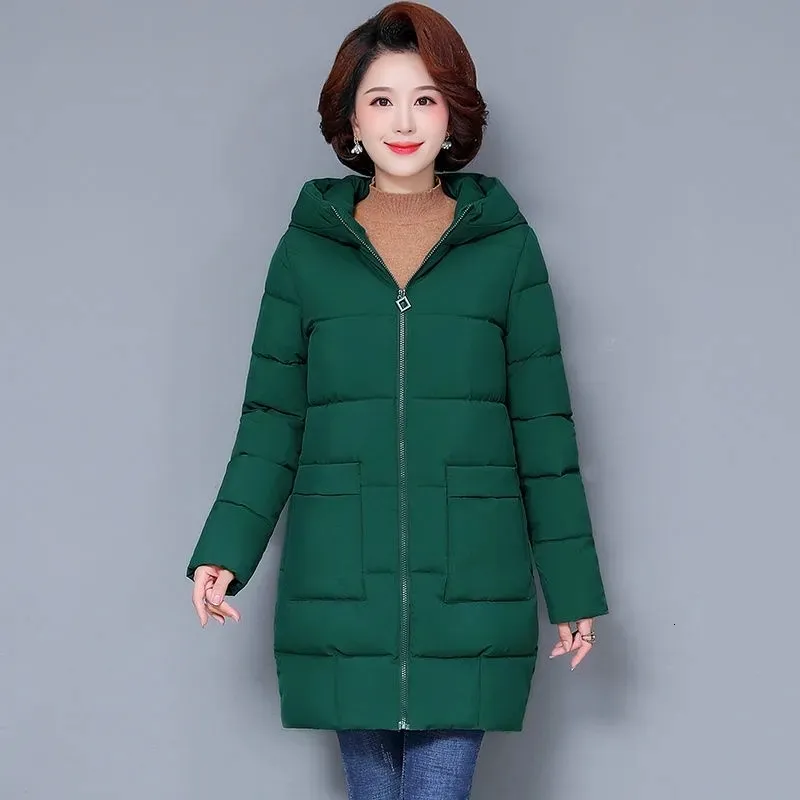 Women's Down Parkas Winter Cotton Padded Parka Women Warm Loose Long Coat Hooded Oversized 5XL Fashion Female Puffer Snow Outwear 230109