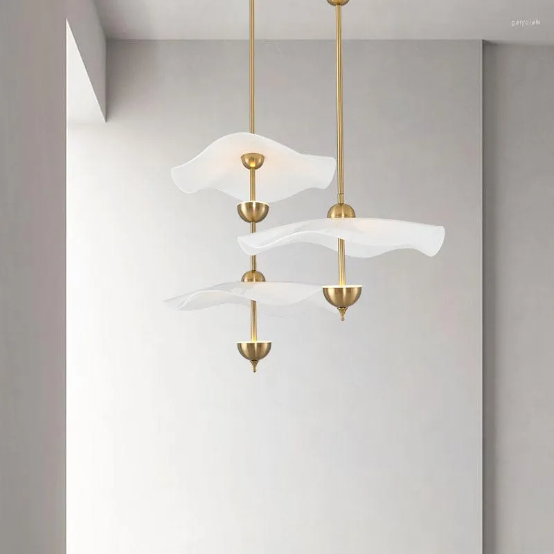 Hanglampen lotus bladlamp goud metaal huis kunst deco verlichting armaturen voor woonkamer slaapkamer restaurantwinkel