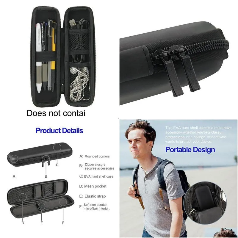 black eva hard shell stylus pen pencil case holder for pen bag storage box container carrying ballpoint protective styl k0h5