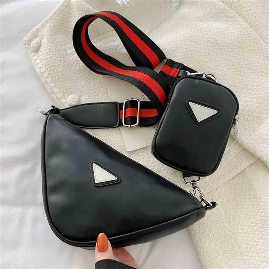Cheap Purses Bags 80% Off Wide strap female fashion versatile messenger red triangle