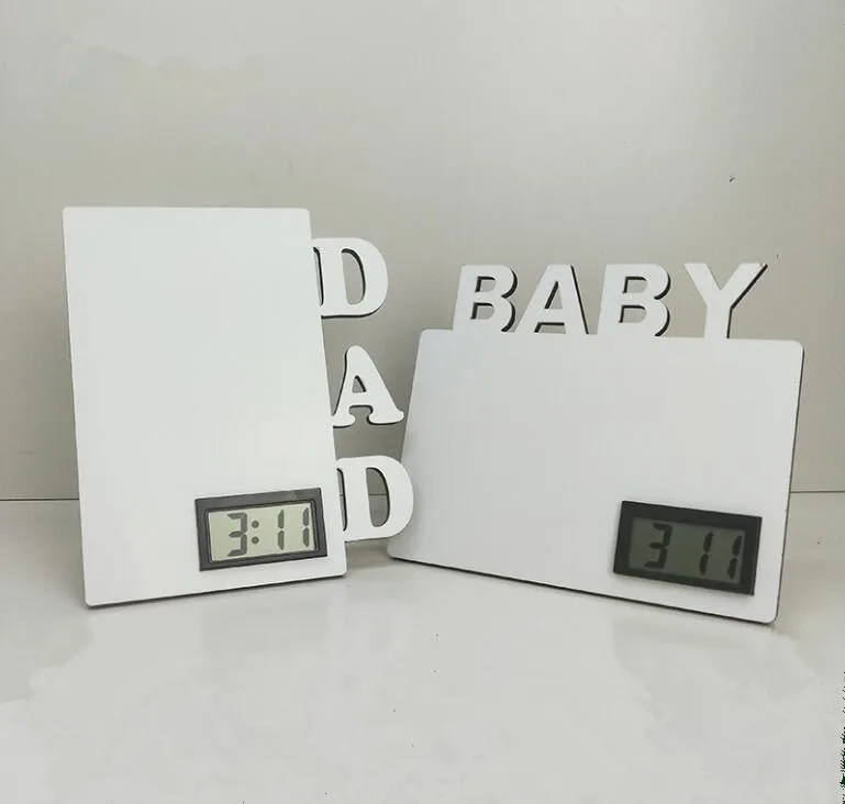 Сублимация MDF Photo Paneving Pane Parement Supply Silent Electronic Watch Sublimates Настольная теплопередача.