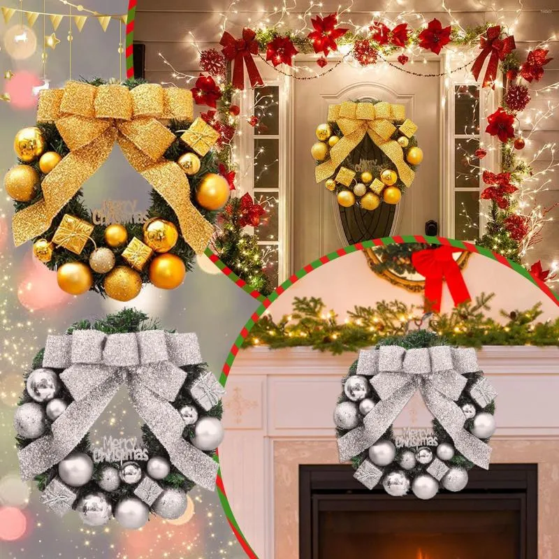 Decorative Flowers Christmas Home Decoration Indoor Outdoor Tree Ornaments Wreath Window Front Door Ornament #t2g