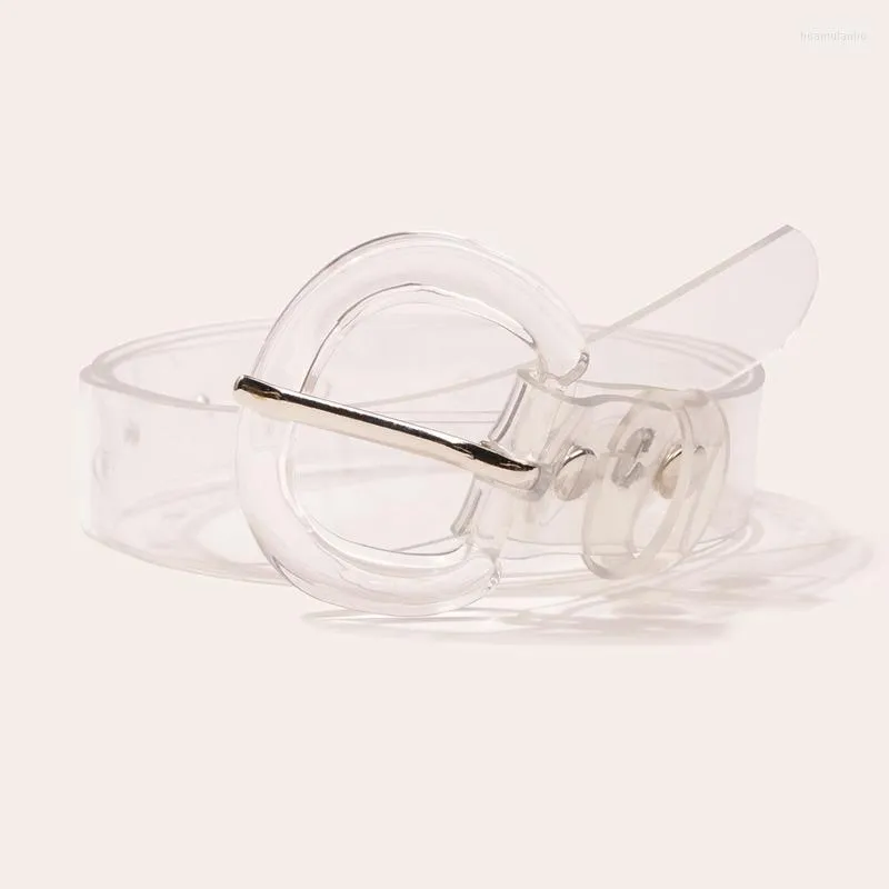 Ceintures en plastique Transparent, couleur unie, matériau PVC pour femmes, mode marée, assortie avec tout, ceinture personnalisée décontractée, 2023