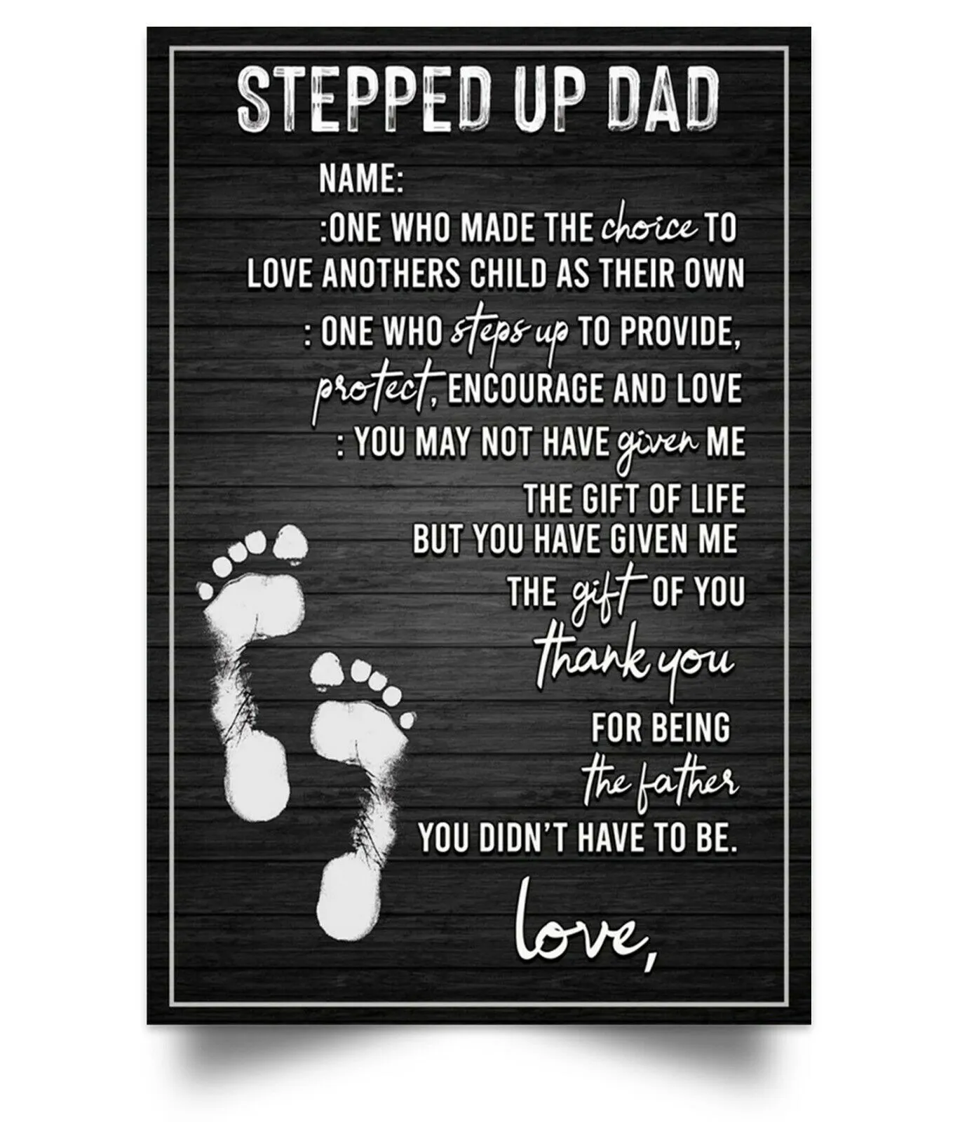 Personalized Stepped Up Dad Paintings Art Film Print Silk Poster Home Wall Decor 60x90cm From ...