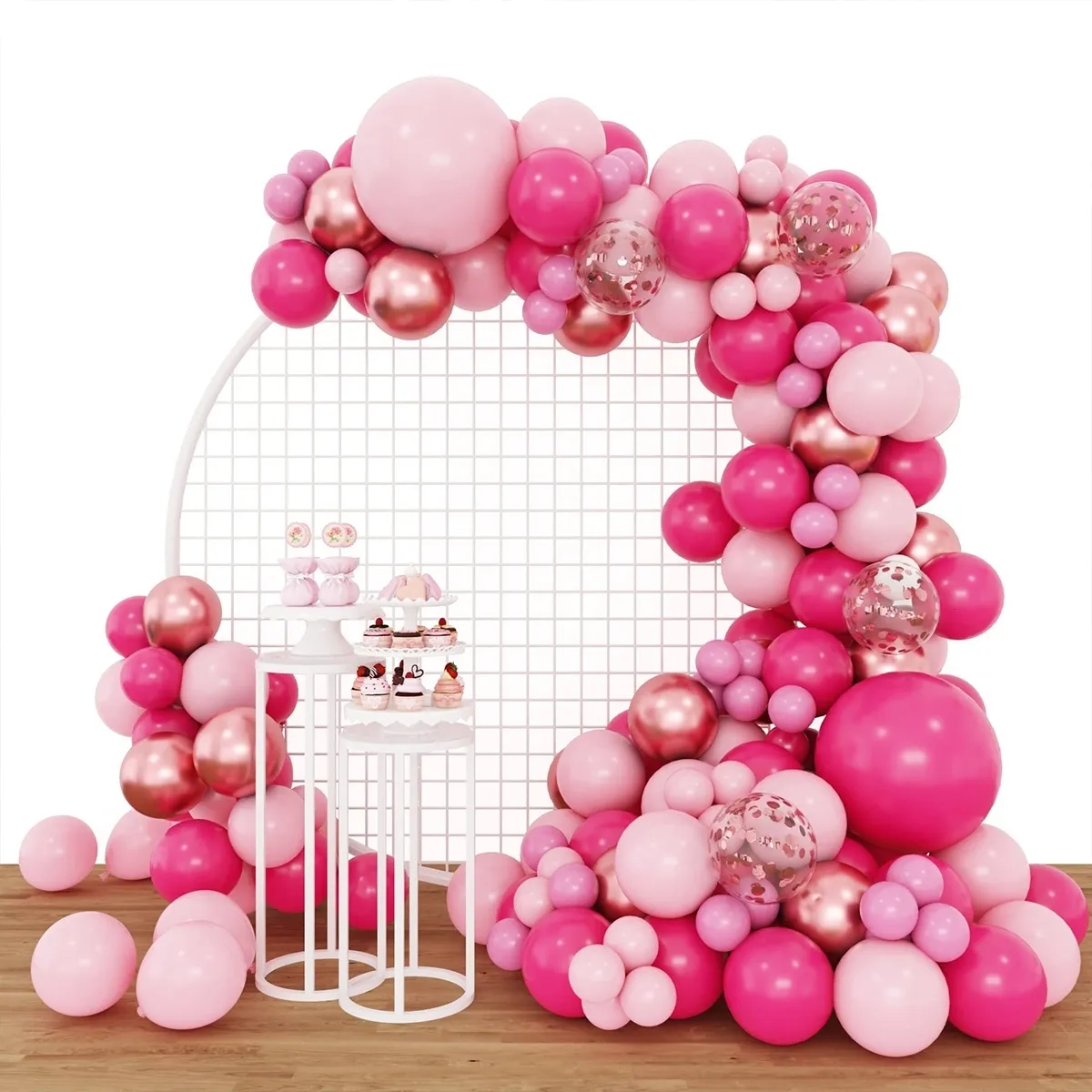 Другие декоративные наклейки Macaroon Pink Balloon Garland Arch Kit Wedding Gutder Disying Gutem Discoration Детский душ девушка 1 -й латекс Ballon 230110