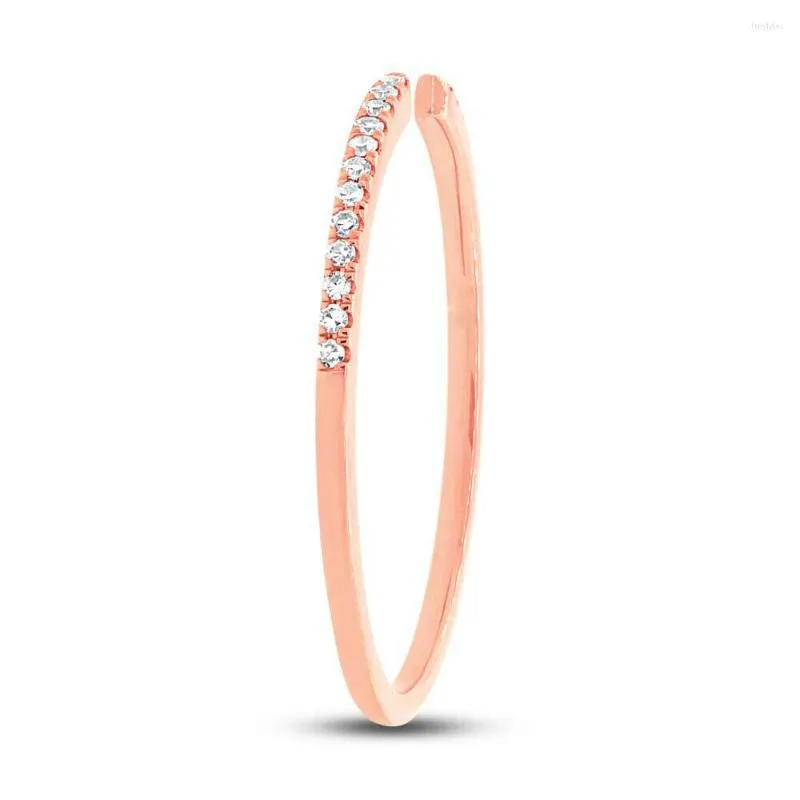 Cluster ringen dames 10k rose goud sierlijke dainty ronde ronde open ruimte statement ringband