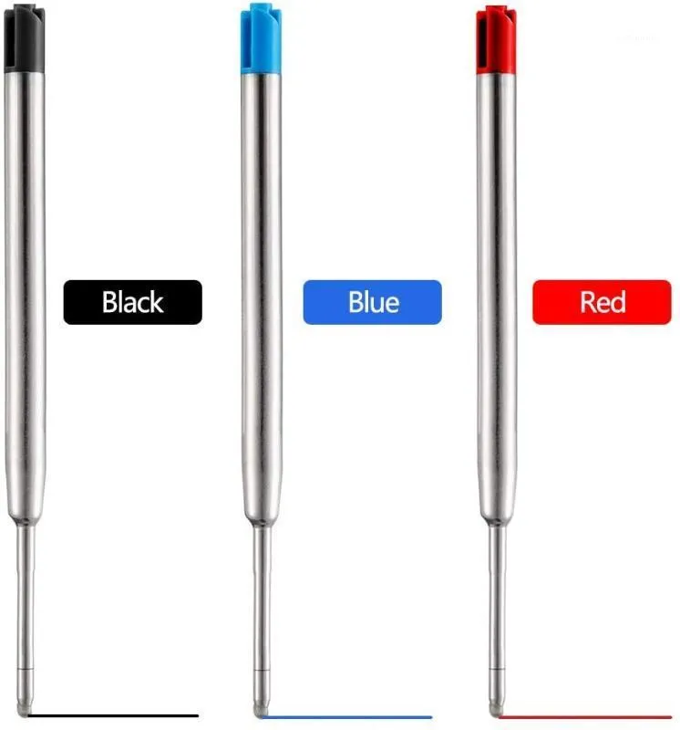Recharges Stylo à bille en métal, 10 pièces, bleu, rouge, noir, encre moyenne, recharge pour stylos à bille Parker, fournitures de papeterie scolaires et de bureau