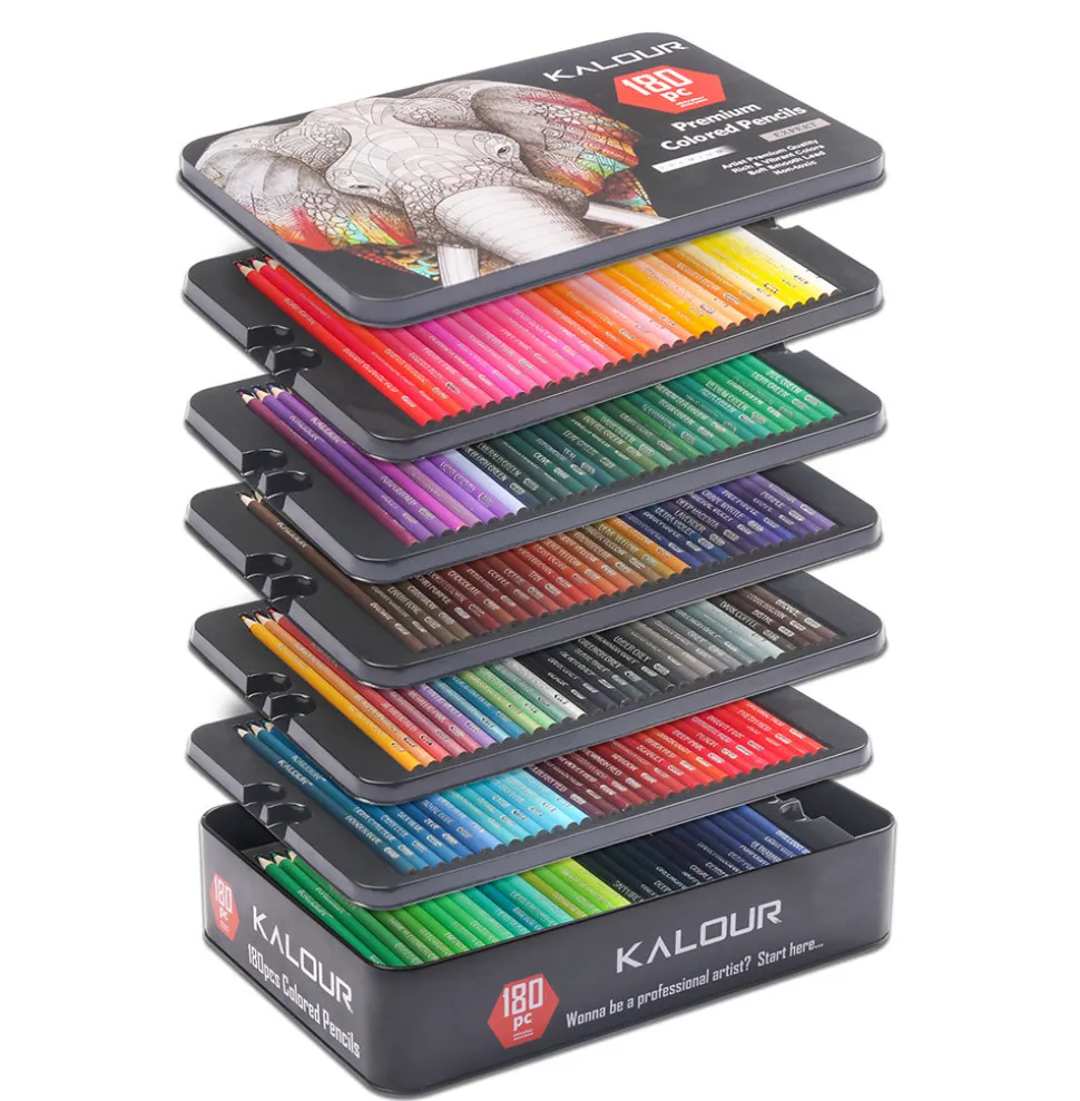 The latest 180 color Painting pencil drawing set metallic color lead many styles to choose from support custom logo