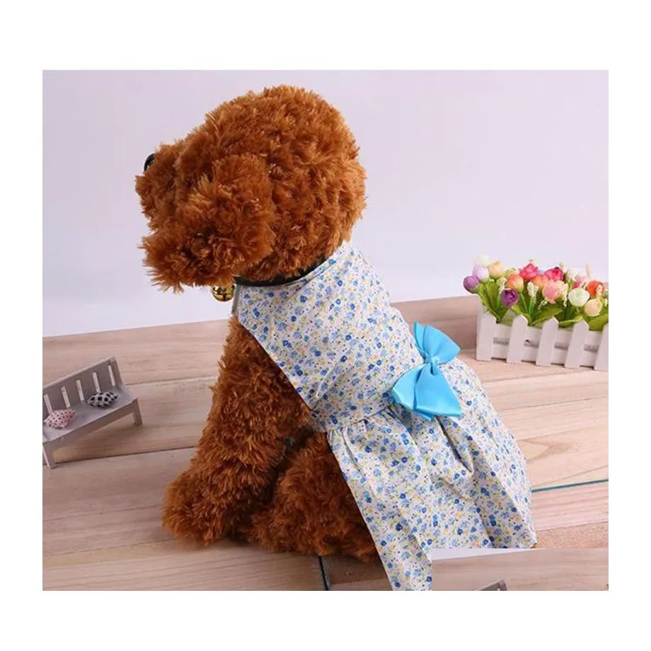 Dog Apparel Pet Dress Skirt Clothes Autumn Spring Wedding Birthday Fancy Outfit Drop Delivery Home Garden Supplies Dhafk