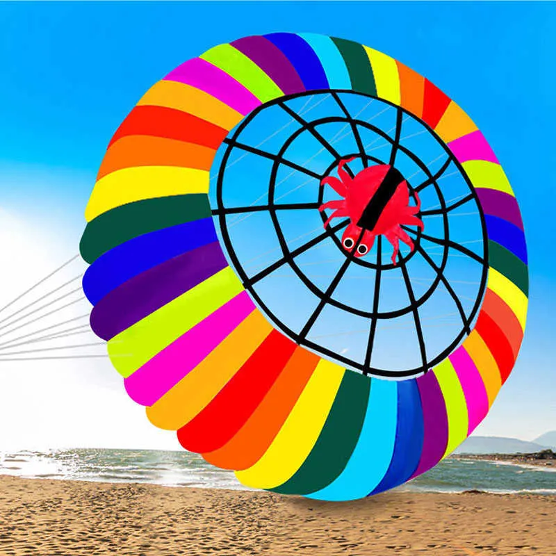 Diameter 300 cm Power Single Line Rainbow Light Ring Kite / RipStop Nylon drakar med Flying Tools Beach Kite Flying 0110