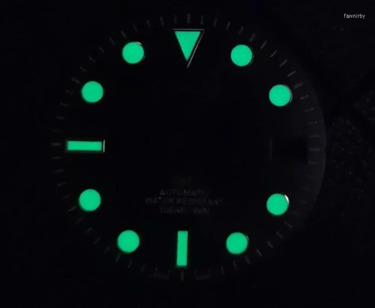 Kit di riparazione dell'orologio quadrante verde sunburst luminoso da 29 mm per movimento NH34 GMT233s