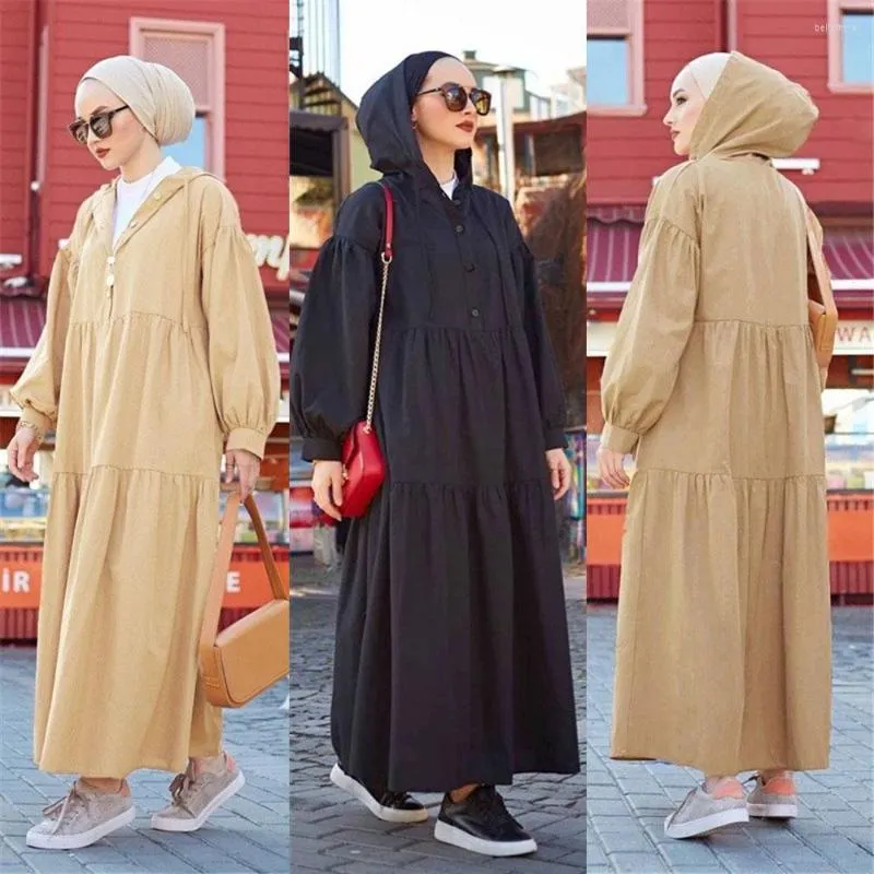 Abbigliamento etnico Medio Oriente Abito Malesia Abaya con cappuccio Dubai Turchia Caftano Donne Marocchino Caftano Africano Dashiki Eid Ramadan Islamico