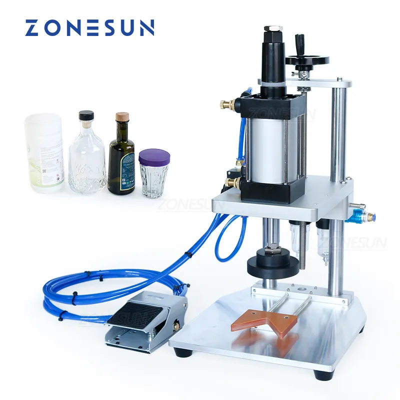 Zonesun tabletop pneumatic capping machine powder can can wine bottle cap machine machine machine ZS-XG70ZC