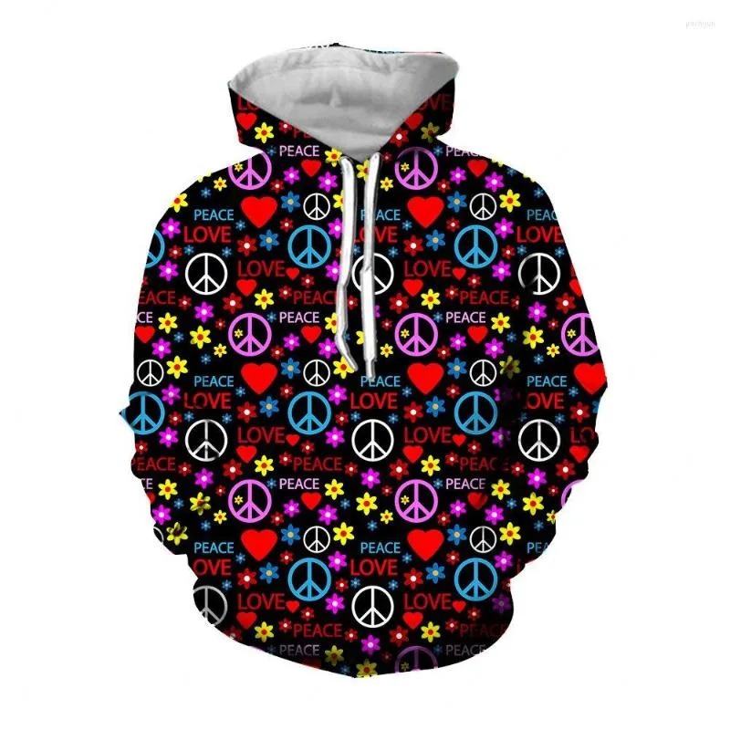 Men's Hoodies Jumeast 3D Love Peace Printed Men YK2 Paisley Pigeon Graphic Hooded Sweatshirts Kpop Outfit Punk Hippie Vitality Clothes