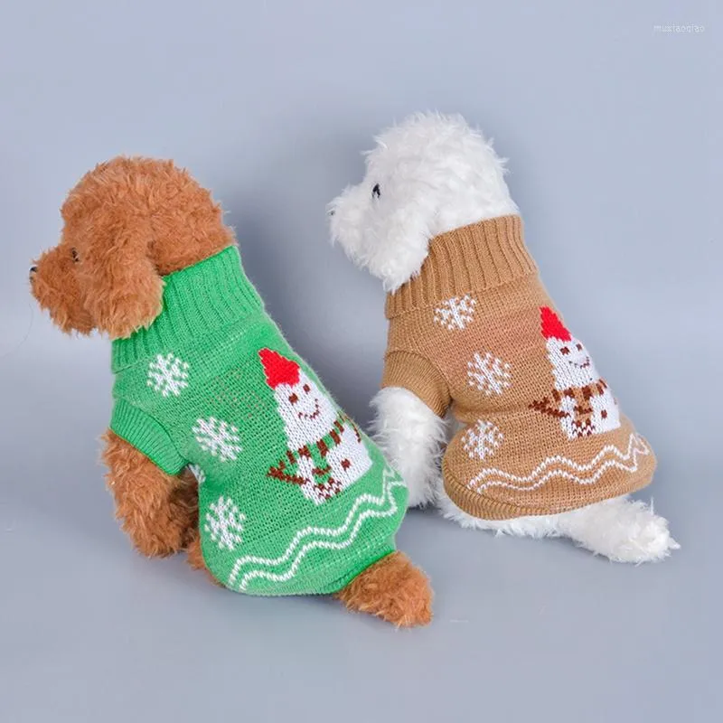 Vêtements de chien hiver chaud vêtements pour animaux de compagnie tenue de Noël bonhomme de neige pull chiot doux tricots manteau vêtements pour petit moyen grand