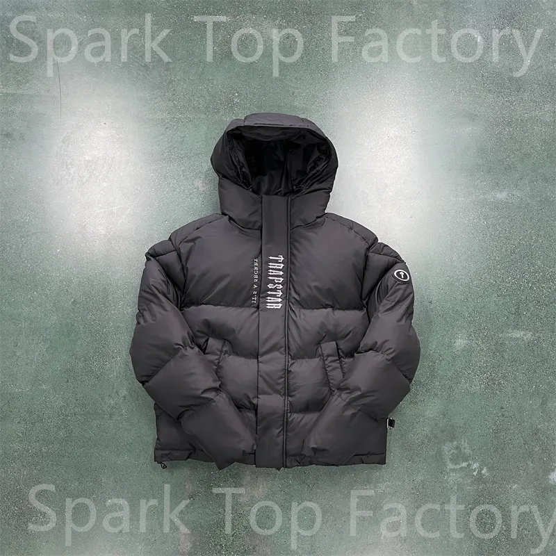 Trapstar Veste imperméable vers le bas 2.0 Homme DECODED HOODED PUFFER - NOIR 1to1 Qualité Brodée Manteau Femme Tailles EU XS-XL Spark Top Factory