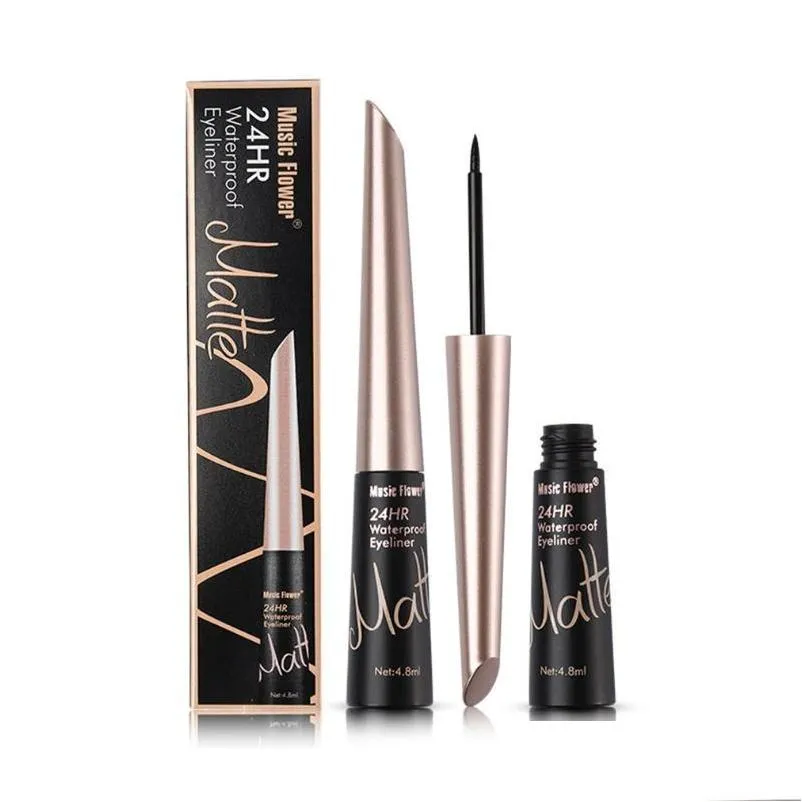 Combinazione di ombretti / fodera Matita per eyeliner liquido impermeabile Fodera opaca a lunga durata Delineador Palpebra nera Trucco Quickdry Cosme Dhkxs