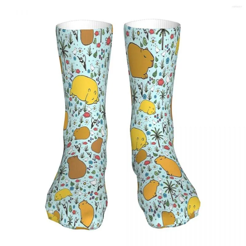 Chaussettes Homme Capybaras Chaussette Jaune Homme Femme Bas Polyester Design Personnalisable