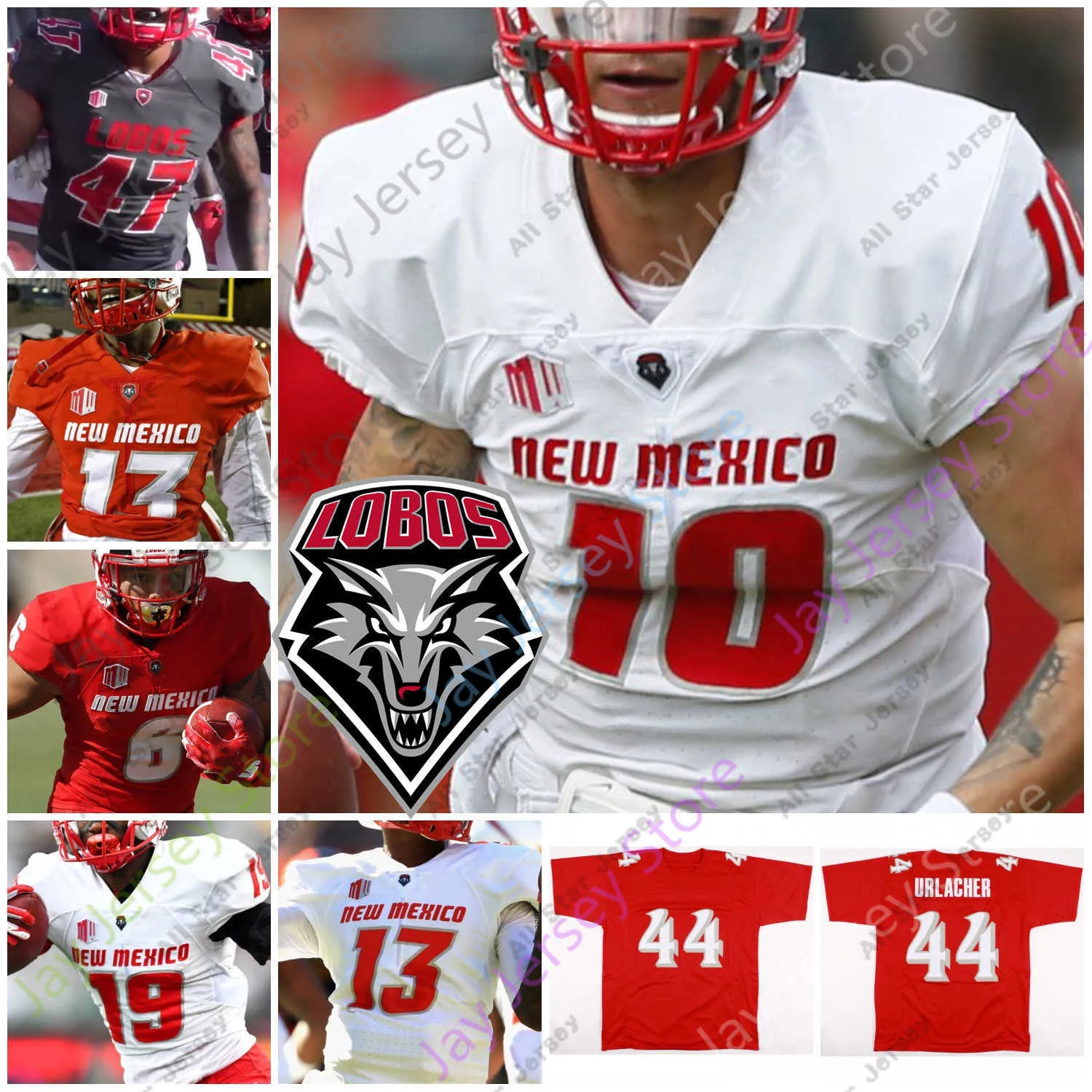 Futbol Formaları New Mexico Lobos NMU Futbol Forması NCAA Koleji Brian Urlacher Tevaka Tuioti Sheriron Jones Ahmari Davis Kress Marcus Williams Hearn Hart