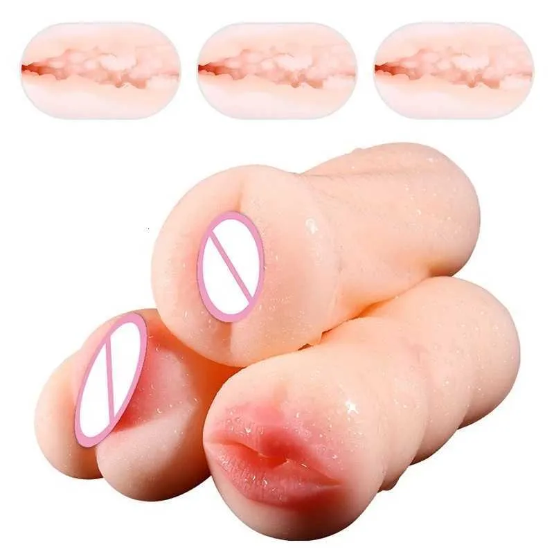 Sex toys Massager Oral Anus Vaginal Masturbator Cup Deep Throat with Tongue Realistic Vagina Toy Soft Silicone Masturbation Tool for Men