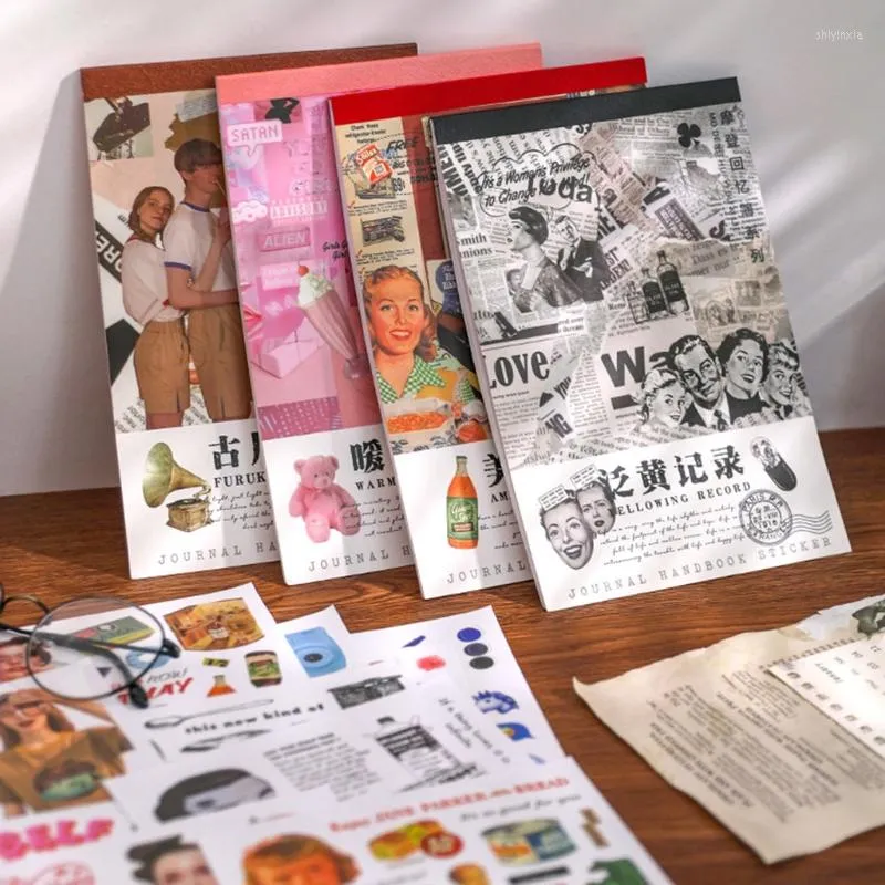 Papel de regalo, etiqueta de papel de álbum de recortes Vintage, pegatinas Washi, 20 piezas, cuenta de mano para álbum de recortes, papelería y artesanía DIY
