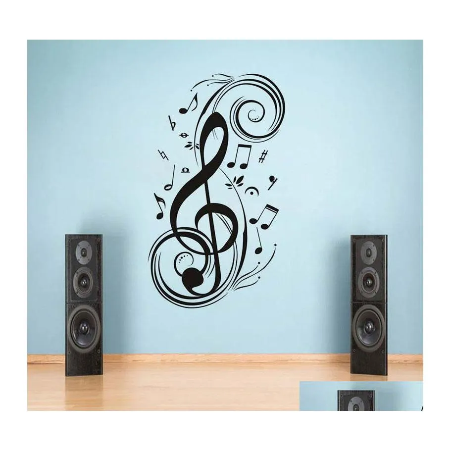 Wall Stickers Musical Note Home Decor Music Waterproof Removable Decals Kids Room Decoration Yy29 Drop Delivery Garden Dhwo8