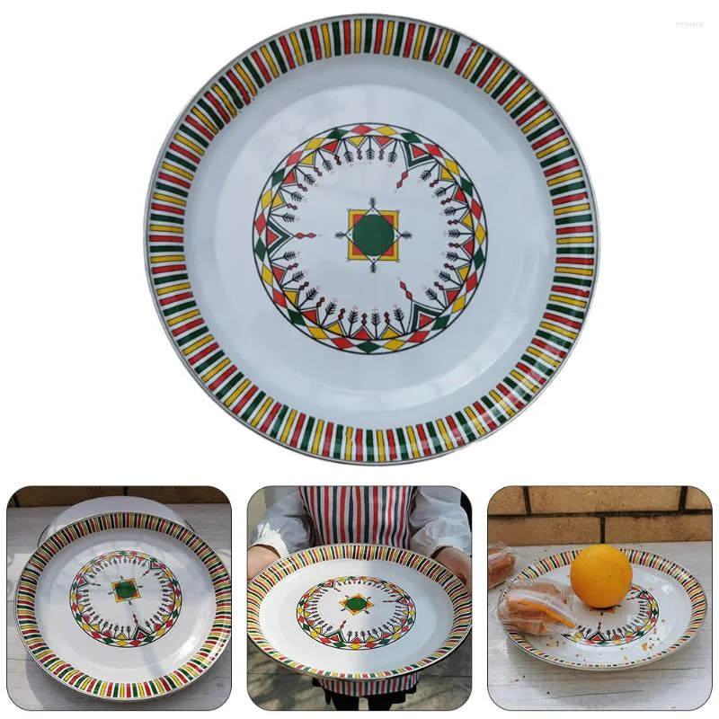 Plates Enamel Dinner Enamelware Plate Tray Dessert Melamine Dishes