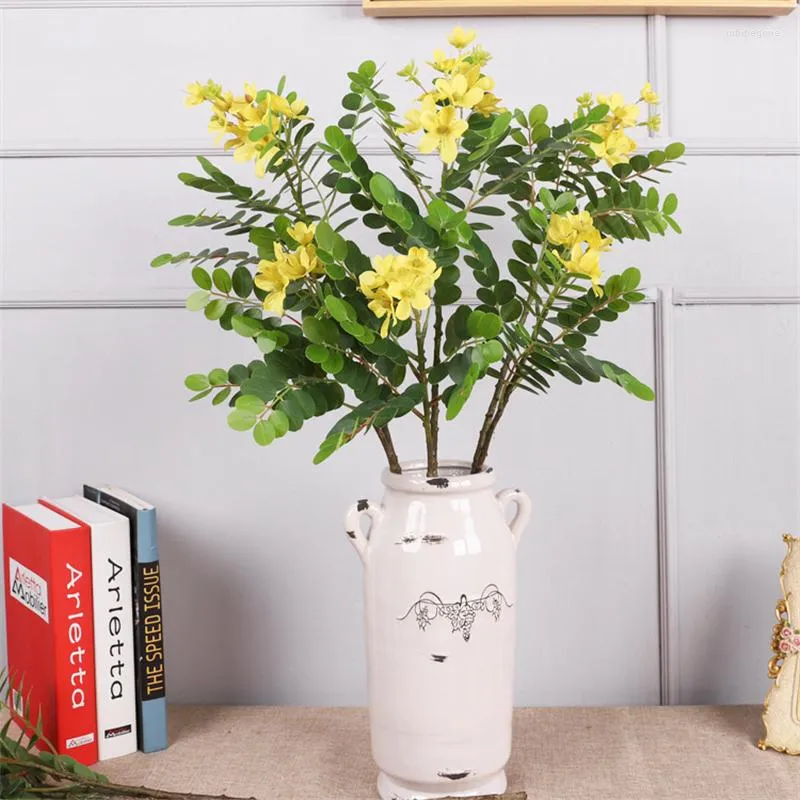 Decorative Flowers Simulated Flower 2-fork Taro Fruit Soft Gum Coral Family Wedding Scene Interior Decoration Ornaments