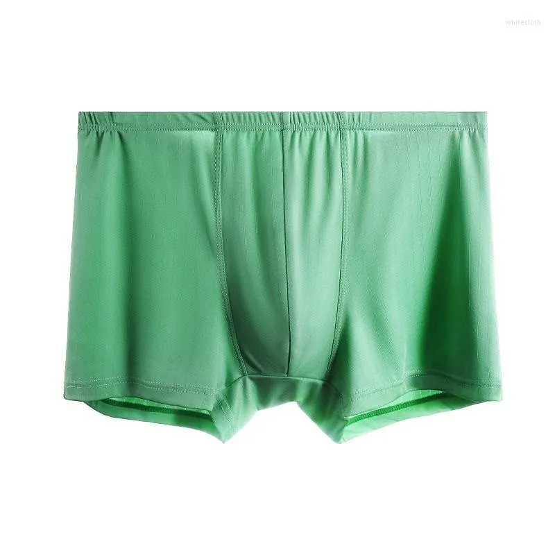 Mens Antibacterial Ice Silk Boxer Green Boxer Briefs With U Convex