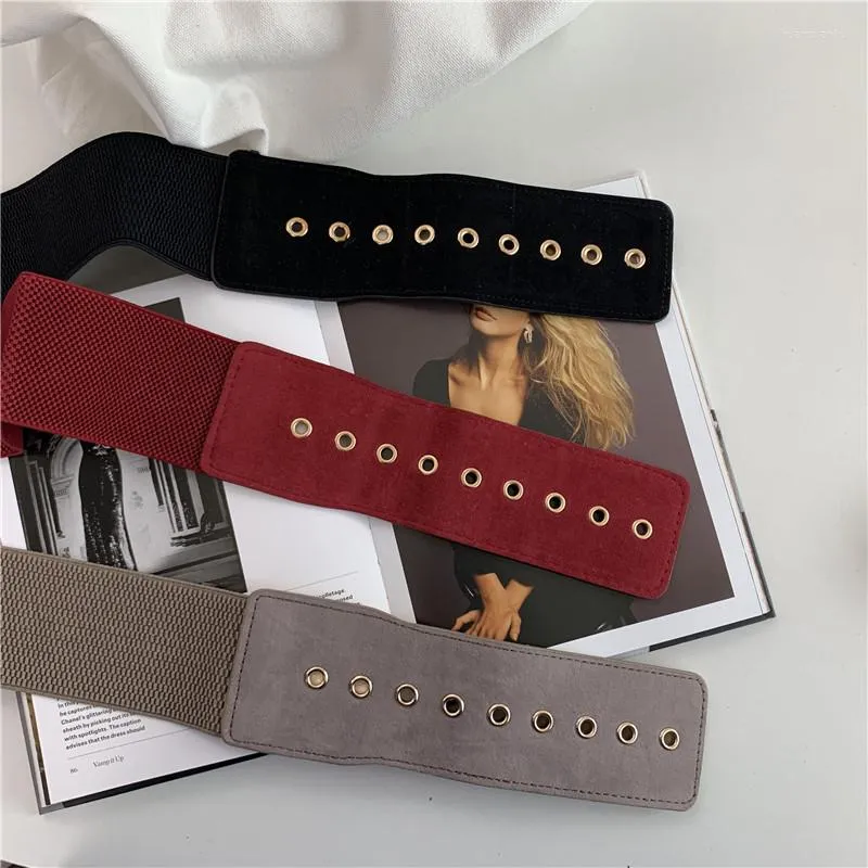 Ceintures Style coréen coupe-vent ceinture élastique bouton décoration large ceinture dames boucle robe femmes accessoire présent