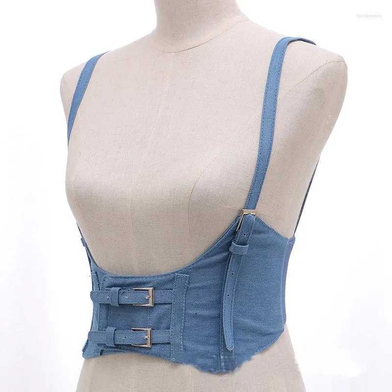 Ceintures Sexy Femmes Push Up Buste Sangle Harnais Corset Casual Denim Ceinture Lady Bretelles Ceinture Femme Sauvage