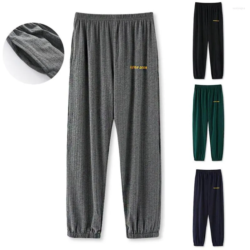 Indumenti da notte da uomo Pigiama da uomo in cotone sciolto Taglie forti Adatto per quattro stagioni Pantaloni da notte traspiranti casual Pantaloni Abbigliamento da salotto Camera da letto