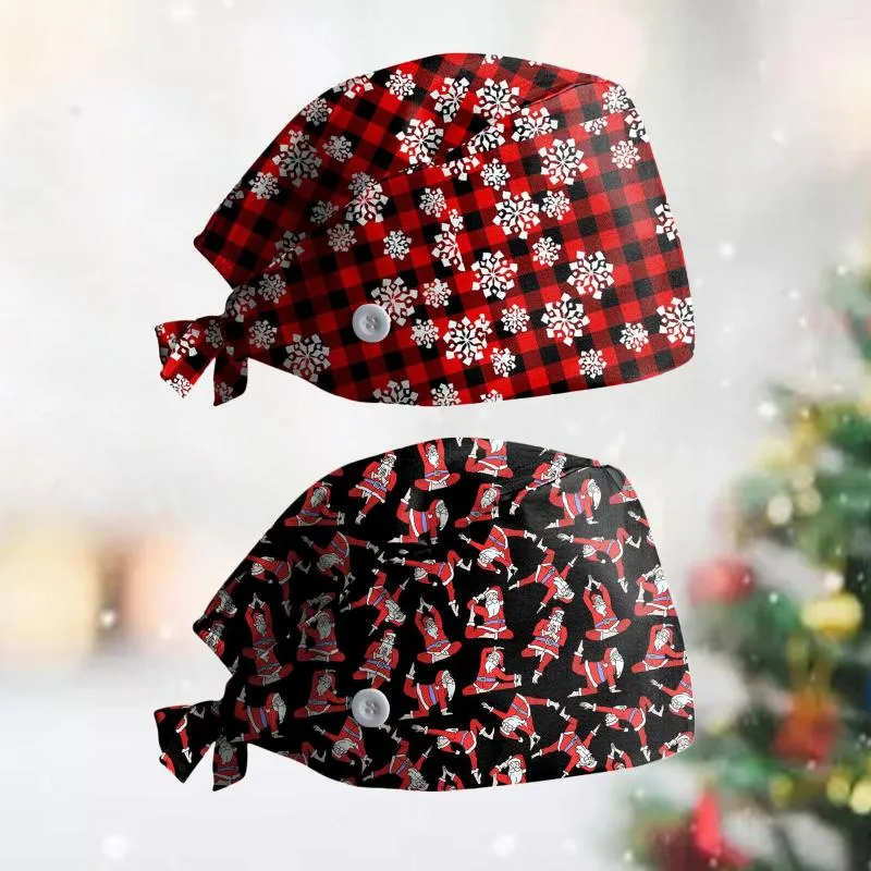 Ball Caps Women Adjustable Christmas Print Hat Leisure Yashmak Stand-Ear Protection Low