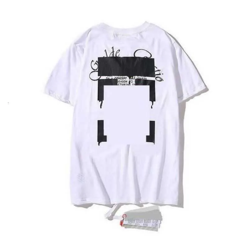 Summer Fashion Brand Offs Mens t Shirts Ow Religious Oil Painting Direct Spray Arrow Tshirts Hip Hop Short Sleeve Loose Men Tops Tees Women Yy15