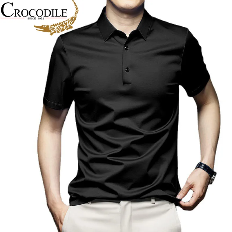 Polo da uomo Summer Ice Silk Cotton Polo Uomo Alta qualità Plus Size Top manica corta T-shirt casual da lavoro traspirante 230111