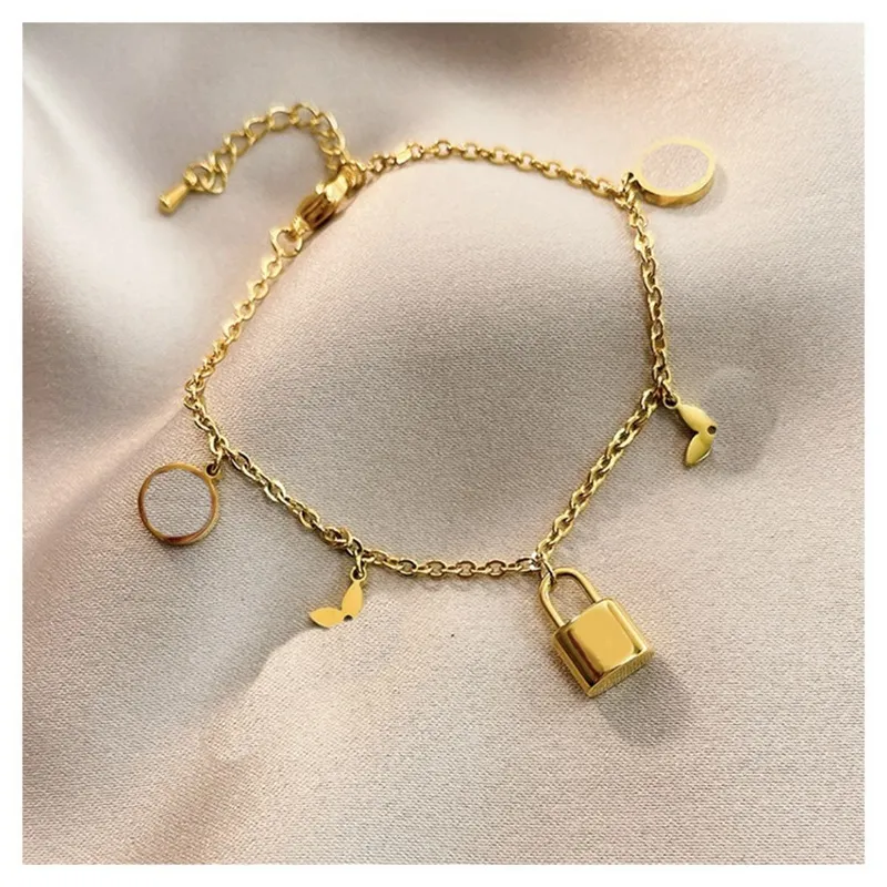 Bracelets d'amitié pour 3 meilleurs amis design classique bracelet à breloques bijoux de créateur en acier inoxydable plaqué or bracelet bijoux de luxe serrure bracelets d'amour
