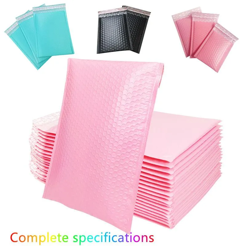 Torby do przechowywania 50/20PCS Bubble Mailers Różowy polier Self Siew Wyściełane koperty Prezent Black/Blue Opaking koperta do księgarni