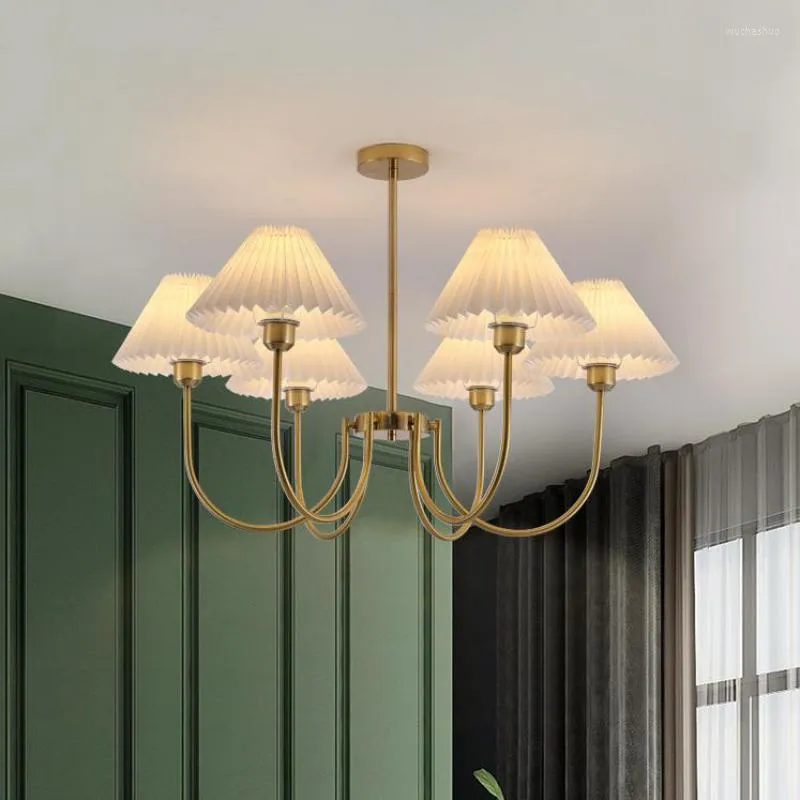 Lampadari Home Deco Grande paralume in PVC Lampadario a LED Lampada per cucina Sala da pranzo Copertura pieghevole Camera da letto di lusso Luce di carta pieghettata