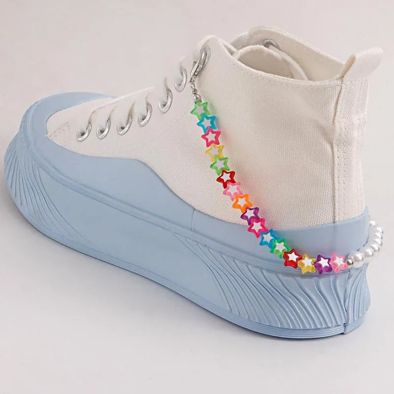 Kostki moda prosta mała świeża warstwa gwiazdy kolorów ręcznie robione z koralikami design geometryczny łańcuch buta damski